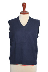 M&S Navy Blue Sleeveless Sweater - Large