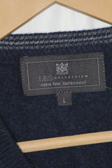 M&S Navy Blue Sleeveless Sweater - Large