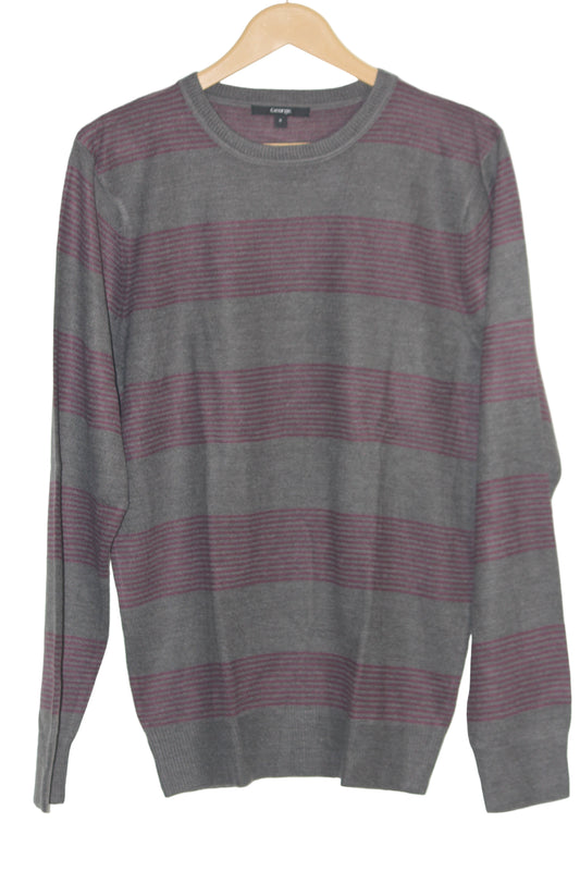 George Grey Striped Sweater - Small
