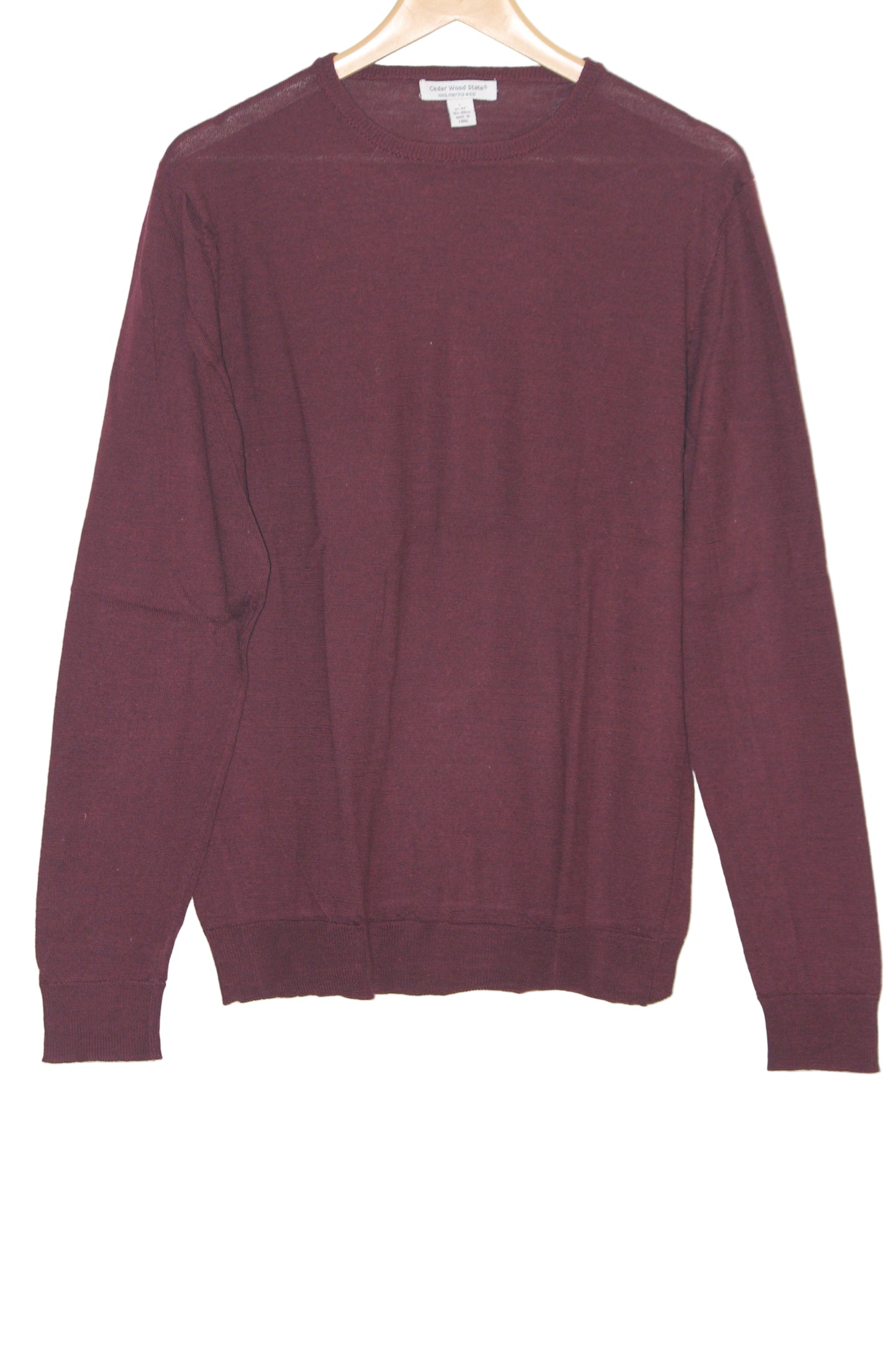 Cedar Wood State Maroon Wool Sweatshirt – Large
