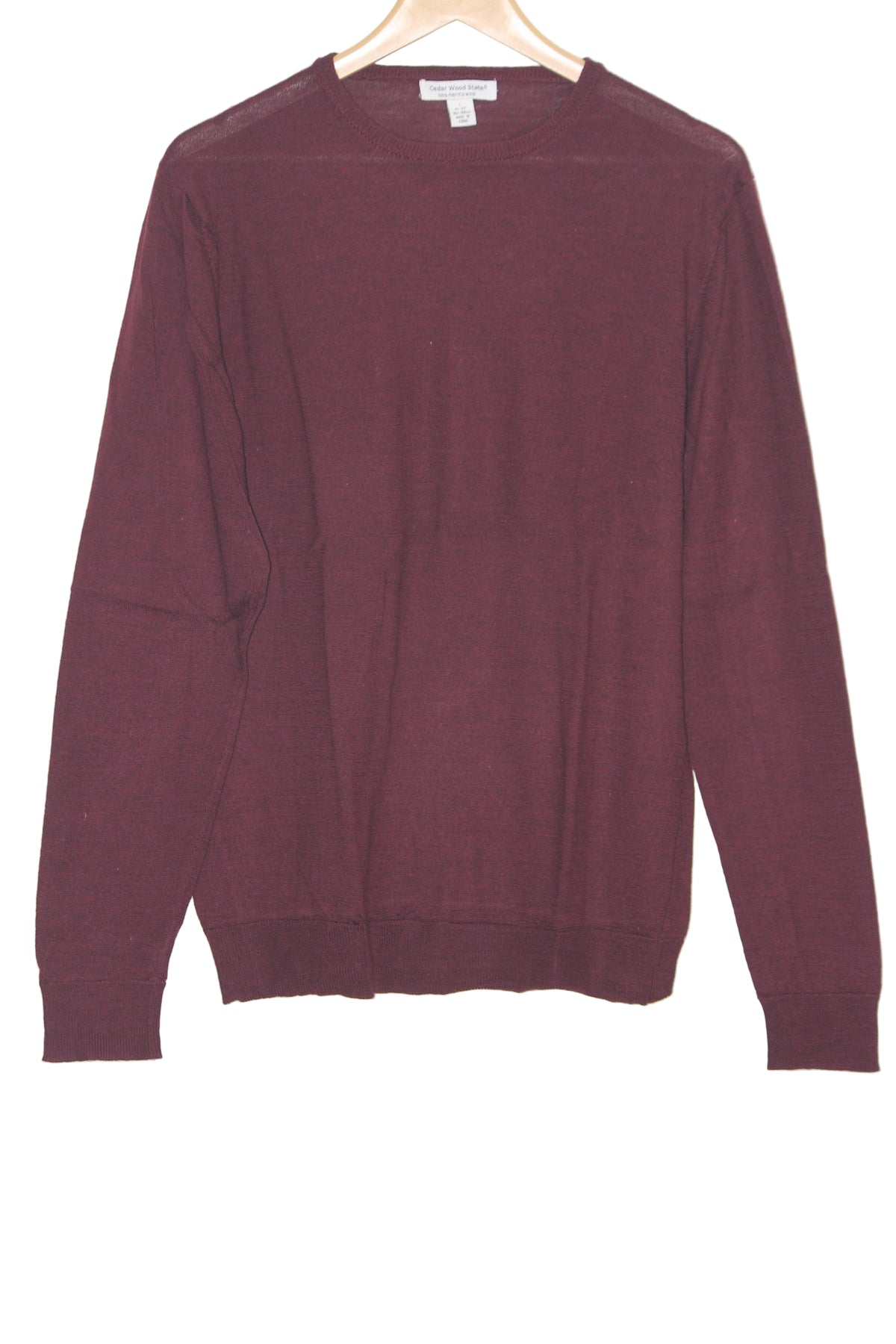 Cedar Wood State Maroon Wool Sweatshirt – Large