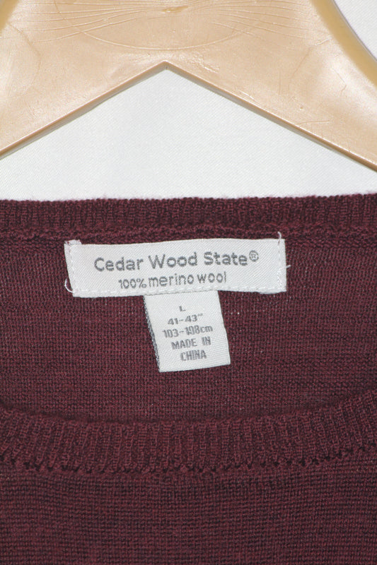 Cedar Wood State Maroon Wool Sweatshirt – Large