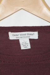 Cedar Wood State Maroon Wool Sweatshirt – Large
