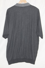 D555 Black Half Sleeve Button Down Sweater - Large