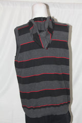 George Black & Grey Sleeveless Hoodie - Large