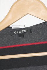 George Black & Grey Sleeveless Hoodie - Large