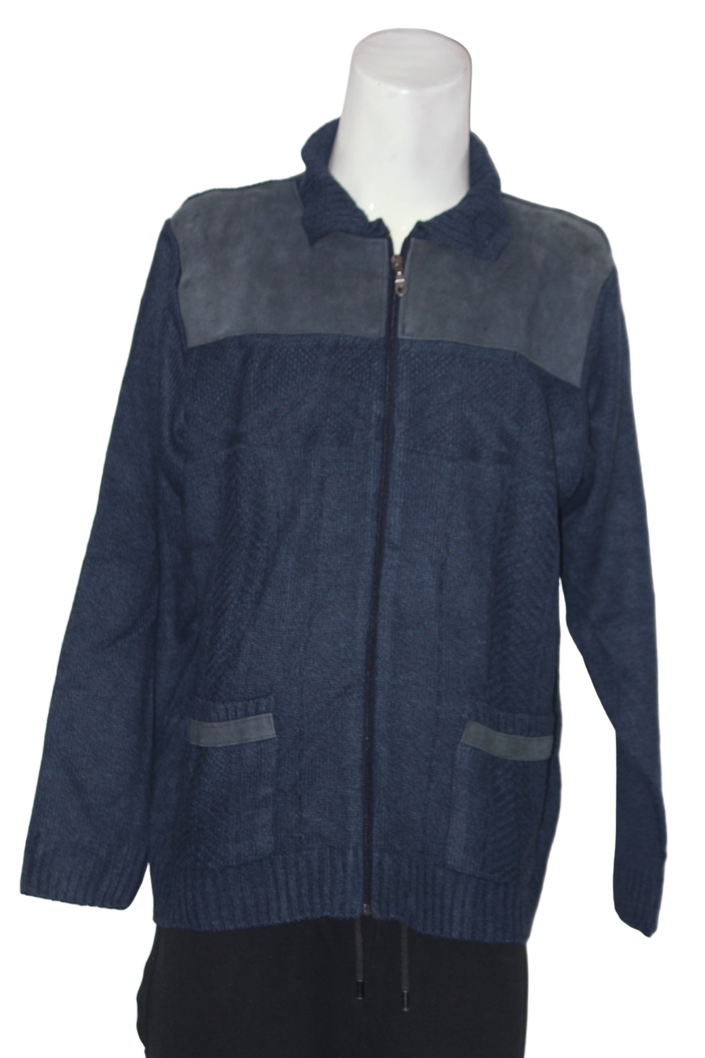 BHS Navy Blue Zipper Sweater - Large