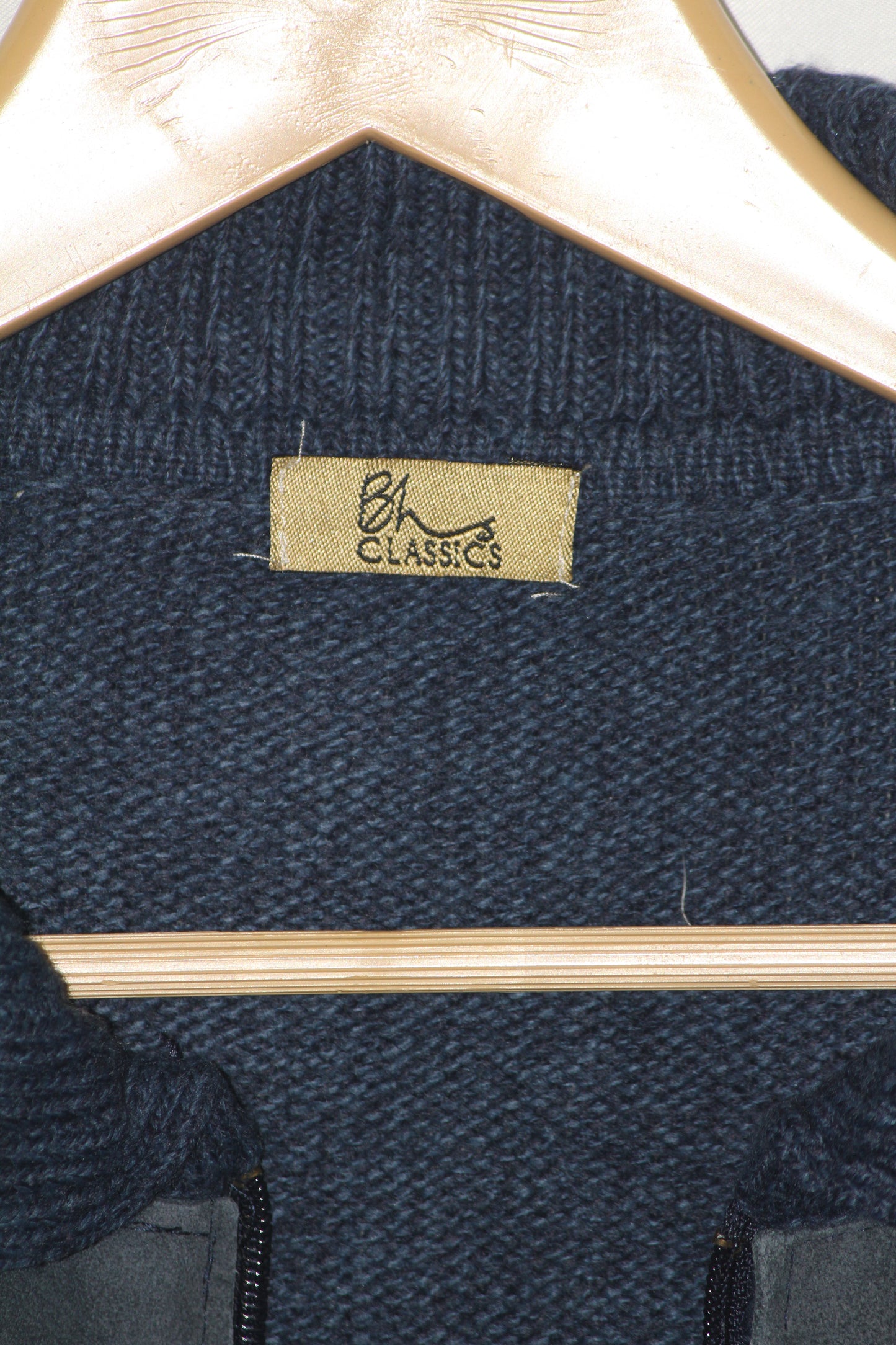 BHS Navy Blue Zipper Sweater - Large