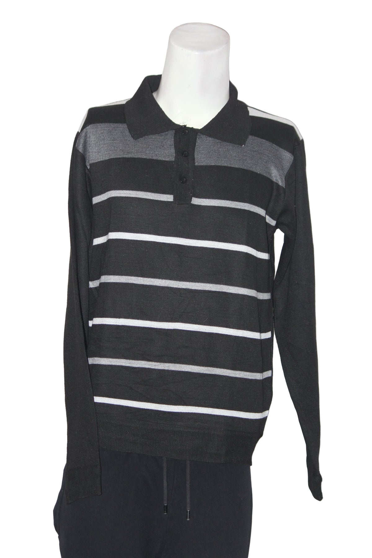 JJ Willis Black Striped Sweater