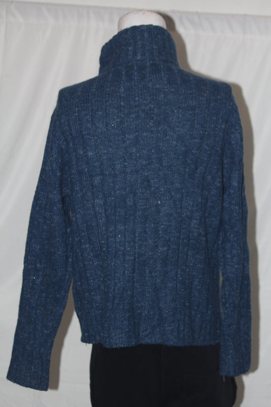 M&S Blue Zip Neck Sweater