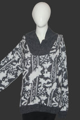 ThriftyFy Grey & White Sweater – Medium