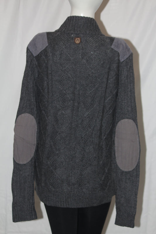 Duck & Cover Grey Zipper Sweater - Medium