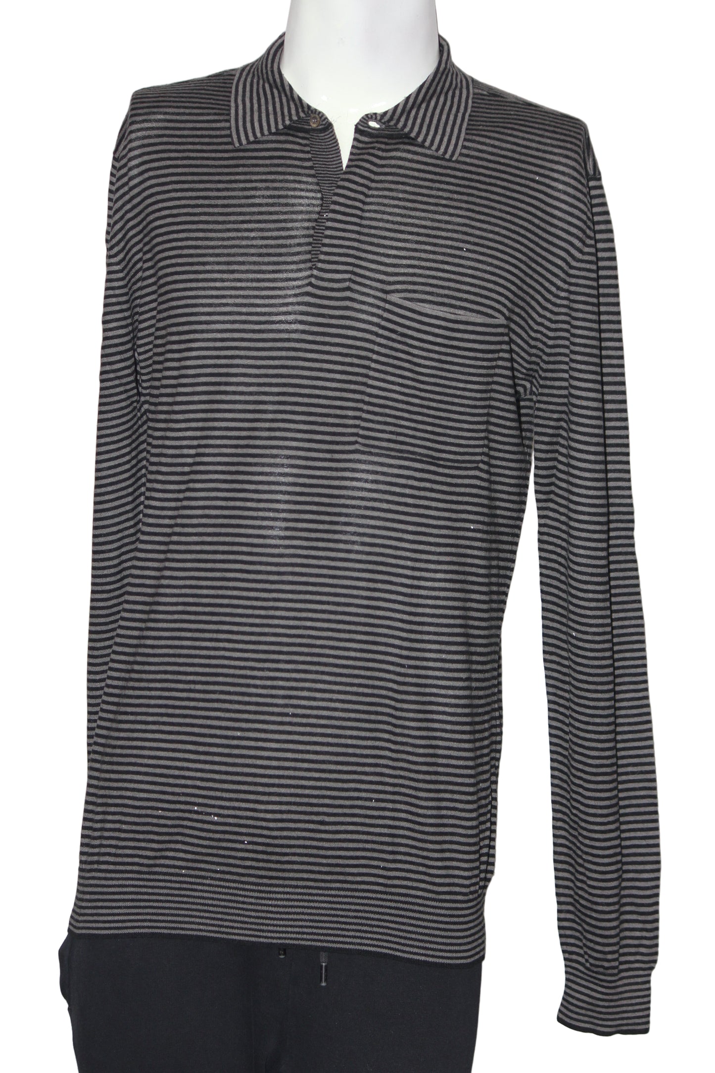 Nicole Frahi Black & White Silk Wool Sweater – Large