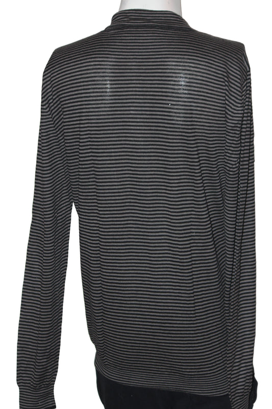 Nicole Frahi Black & White Silk Wool Sweater – Large