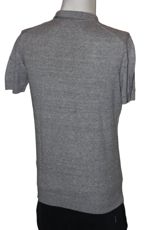 Massimo Dutti Grey Polo T-Shirt - Small