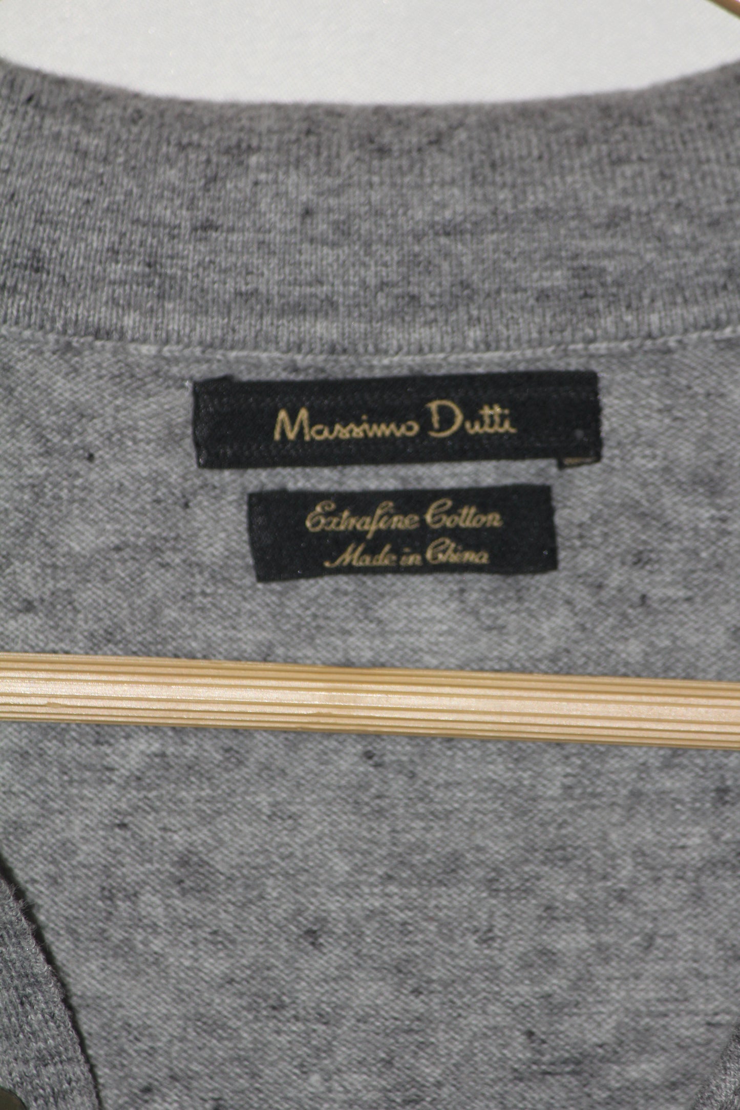 Massimo Dutti Grey Polo T-Shirt - Small