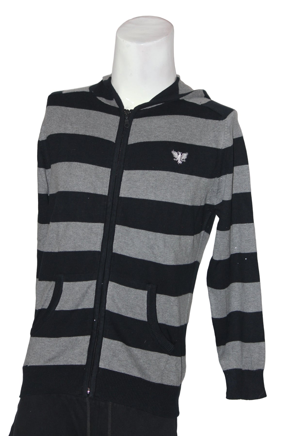 Debenhams Black & Grey Hoodie - Large