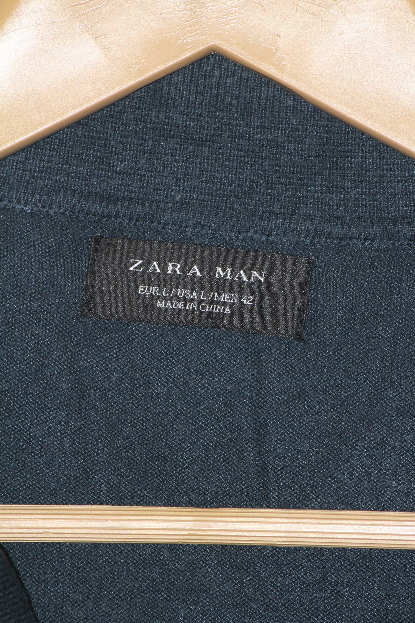 Zara Man Blue Half Sleeve Polo Sweatshirt