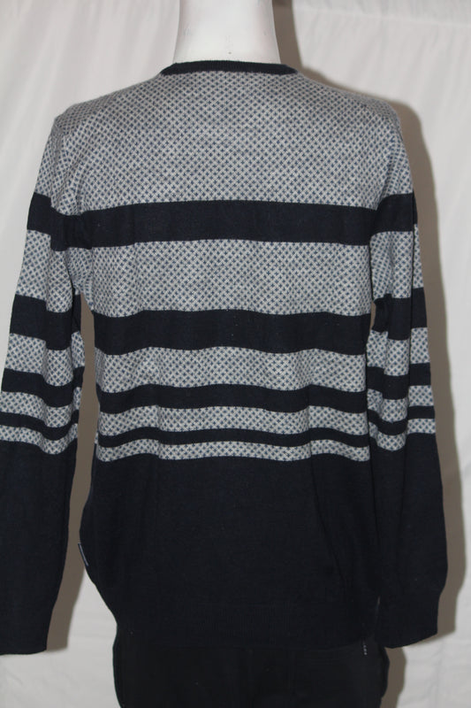 French Connection Navy & White Sweatshirt - Large