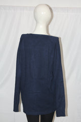 Papaya Navy Blue Button-Down Sweater (Large)