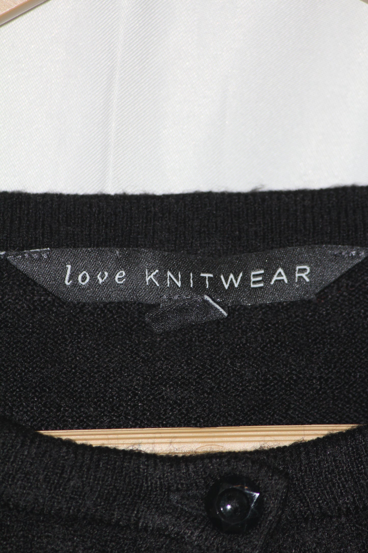 Love Knitwear Black Acrylic Button-Down Sweater (Medium)
