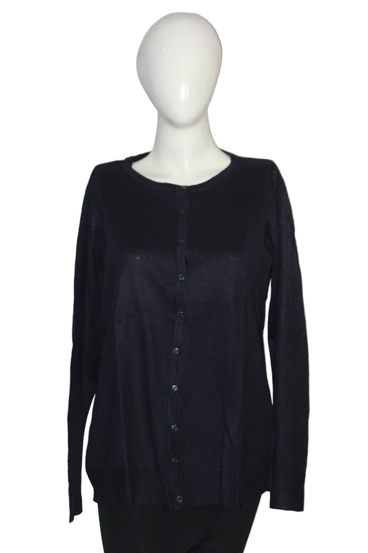 EWM Navy Blue Acrylic Button-Down Sweater (Medium)