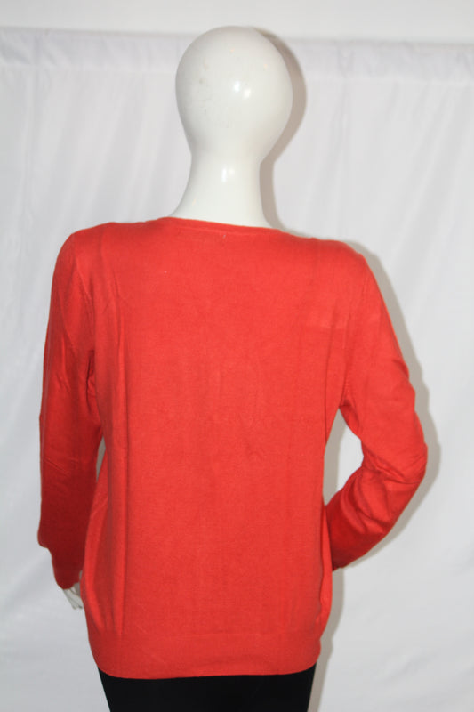 George Orange Button-Down Sweater (Medium)