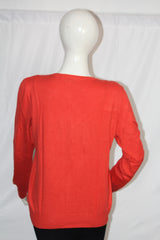 George Orange Button-Down Sweater (Medium)
