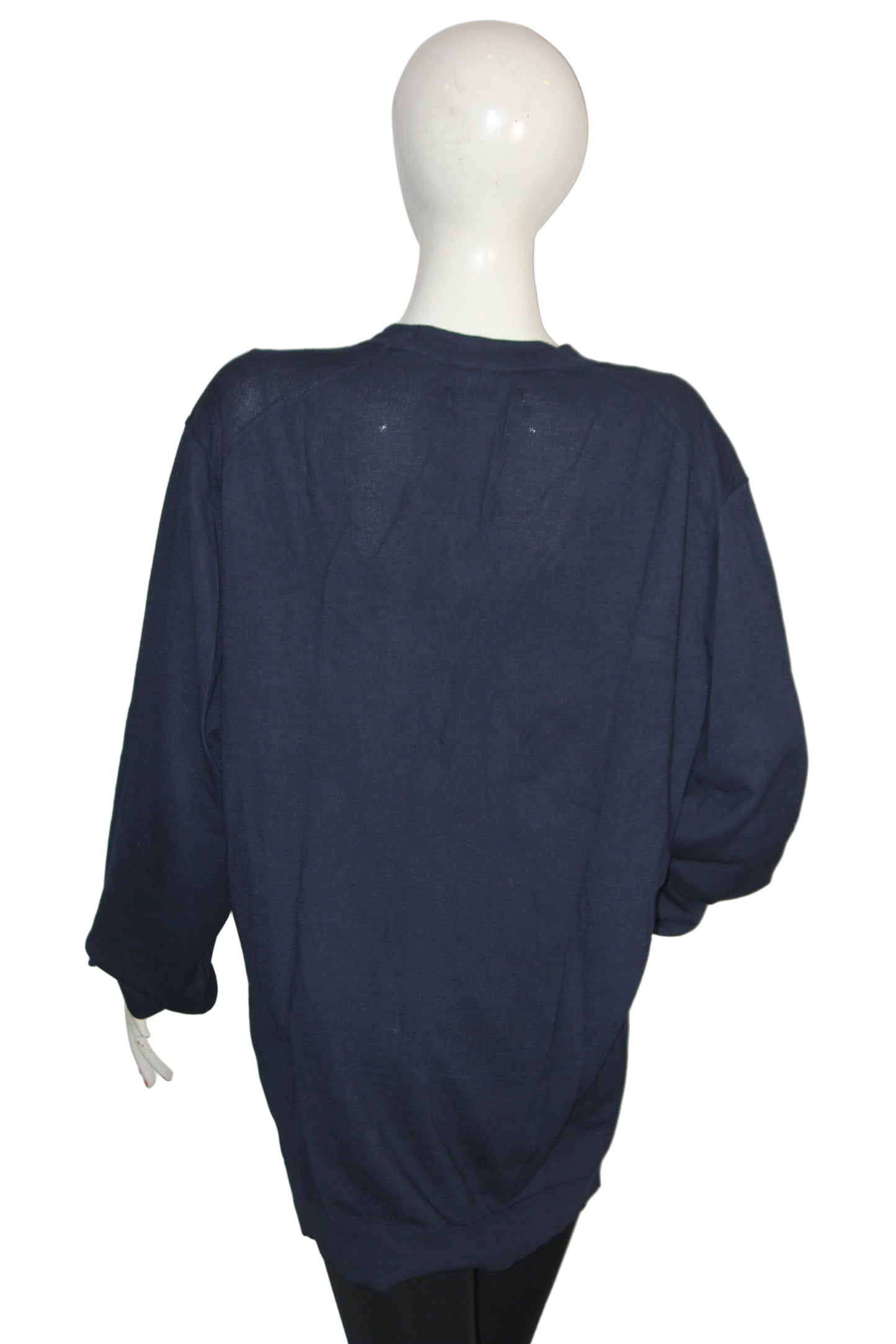 M&S Navy Blue Button-Down Sweater (Large)
