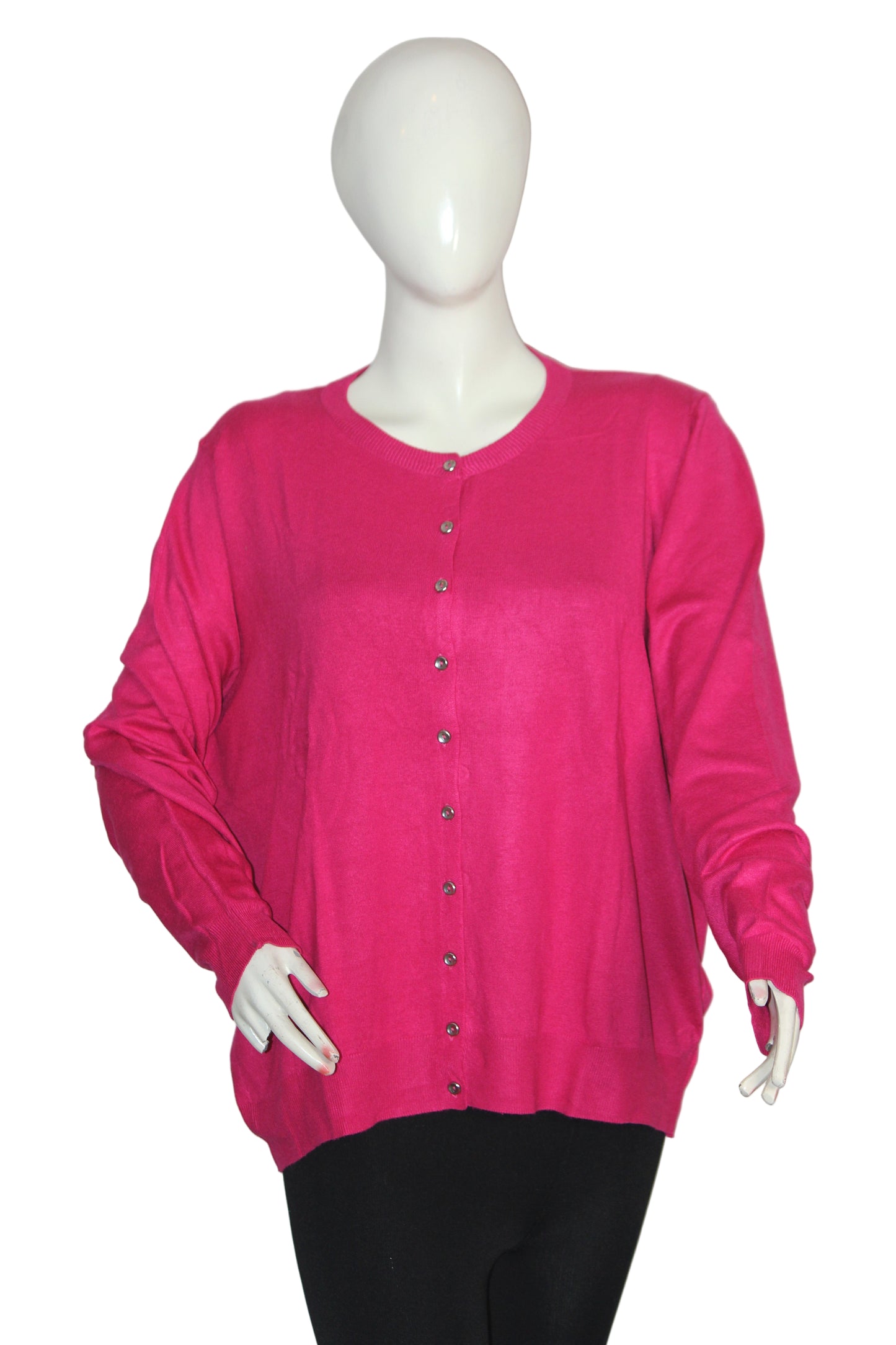 M&S Pink Button-Down Sweater (Large)