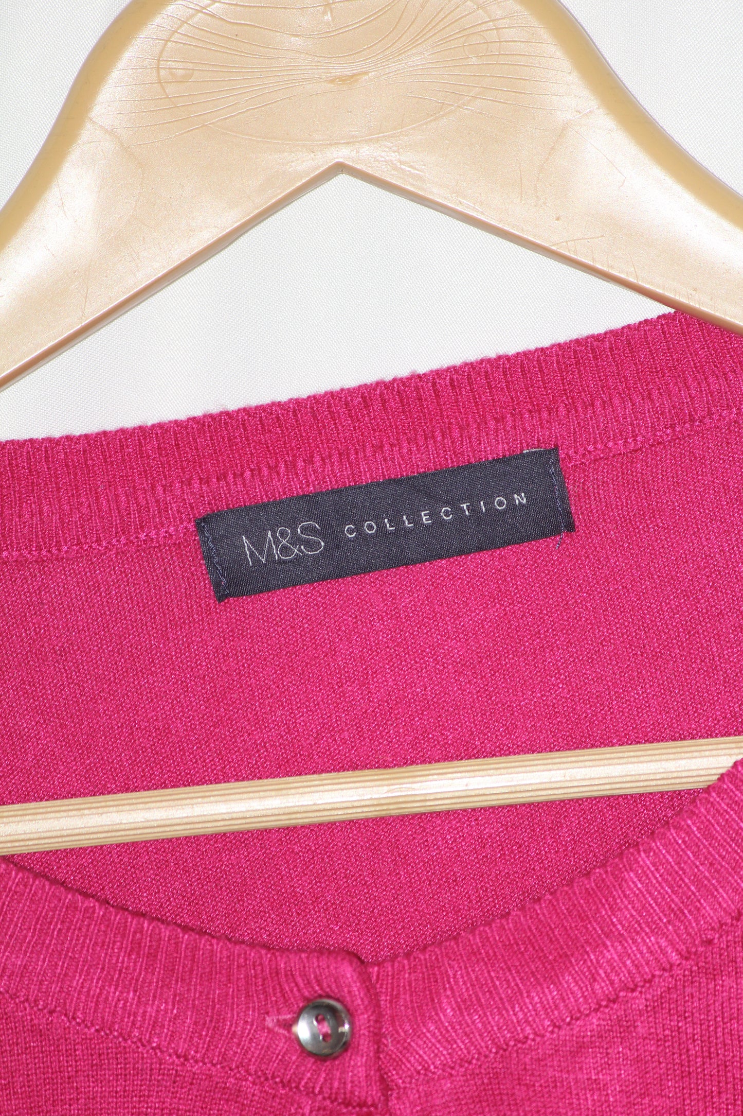 M&S Pink Button-Down Sweater (Large)
