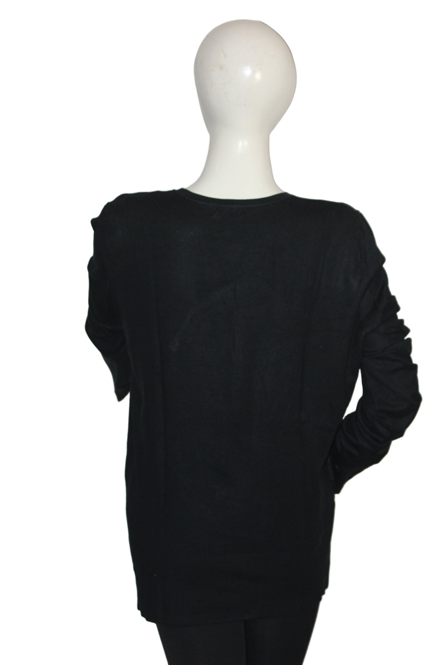 Florence + Fred Black Long Button-Down Sweater (Large)