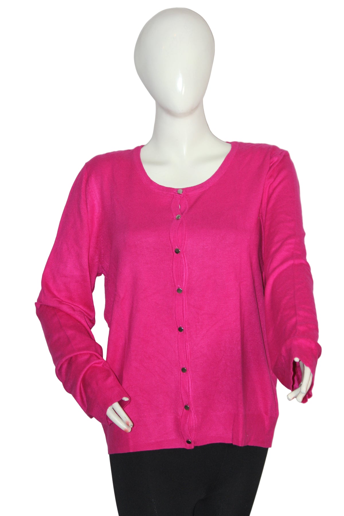 George Pink Button-Down Sweater (Large)