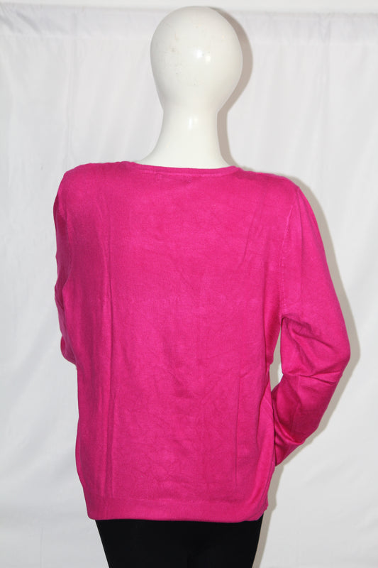 George Pink Button-Down Sweater (Large)