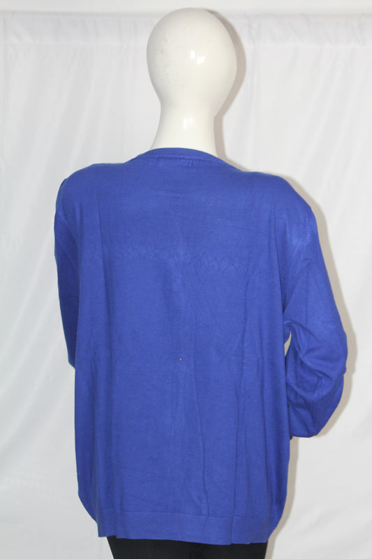 Paramour Blue Button-Down Sweater (Large)