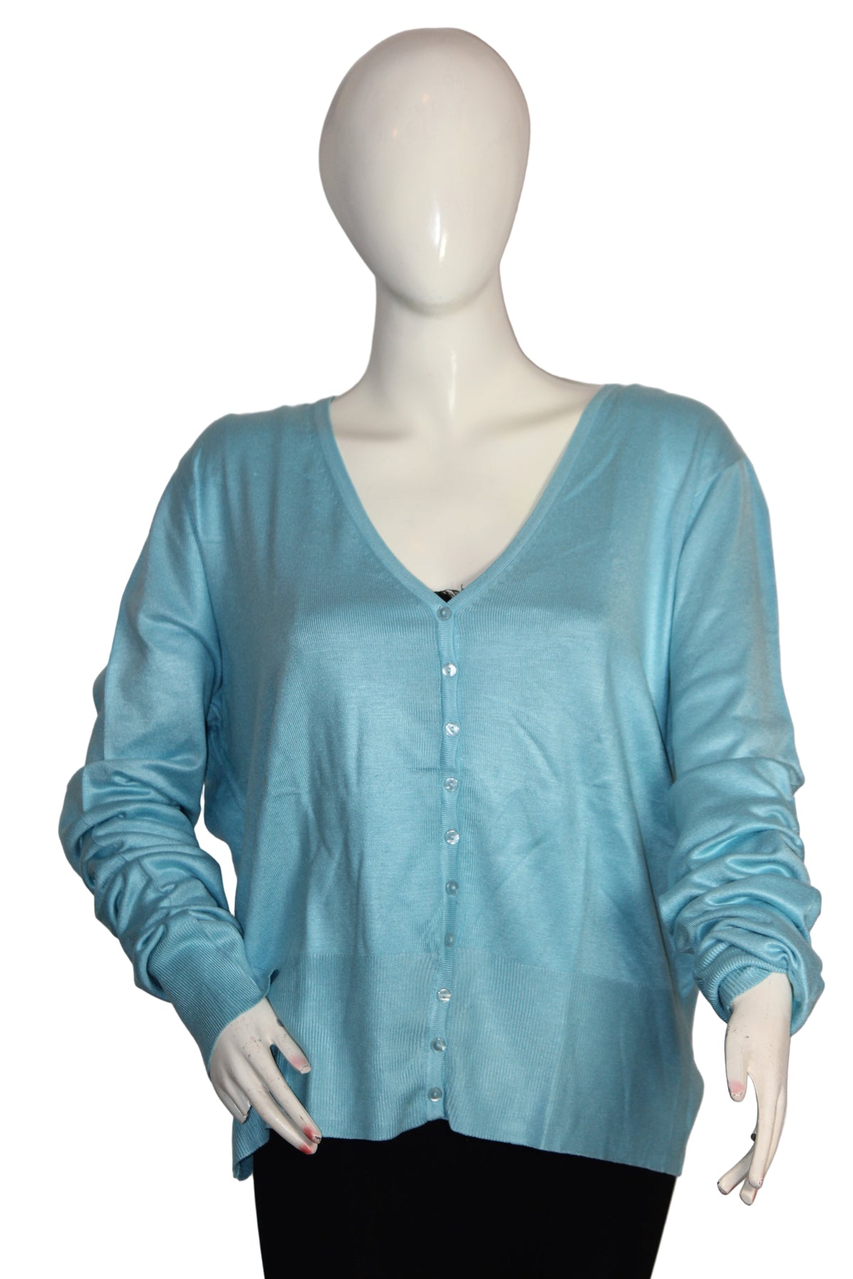 Amaranto Feroza Blue Button-Down Sweater (Large)