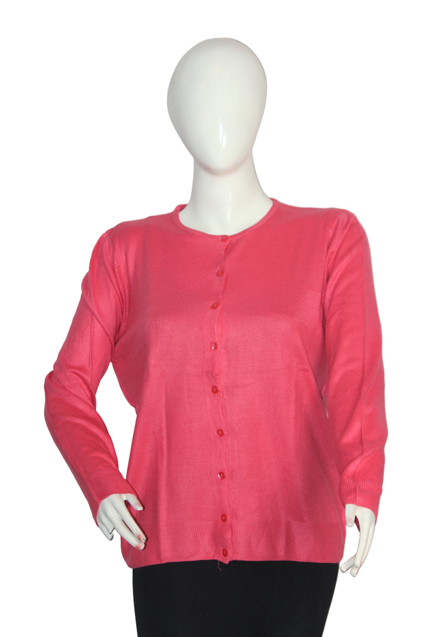 Marks & Spencer Pink Acrylic Button-Down Sweater (Large)