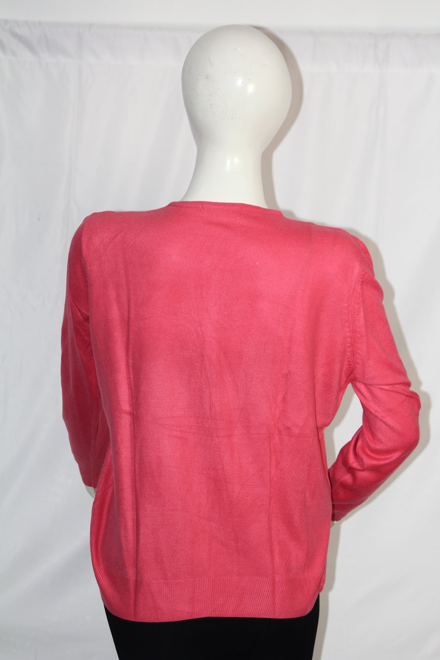 Marks & Spencer Pink Acrylic Button-Down Sweater (Large)