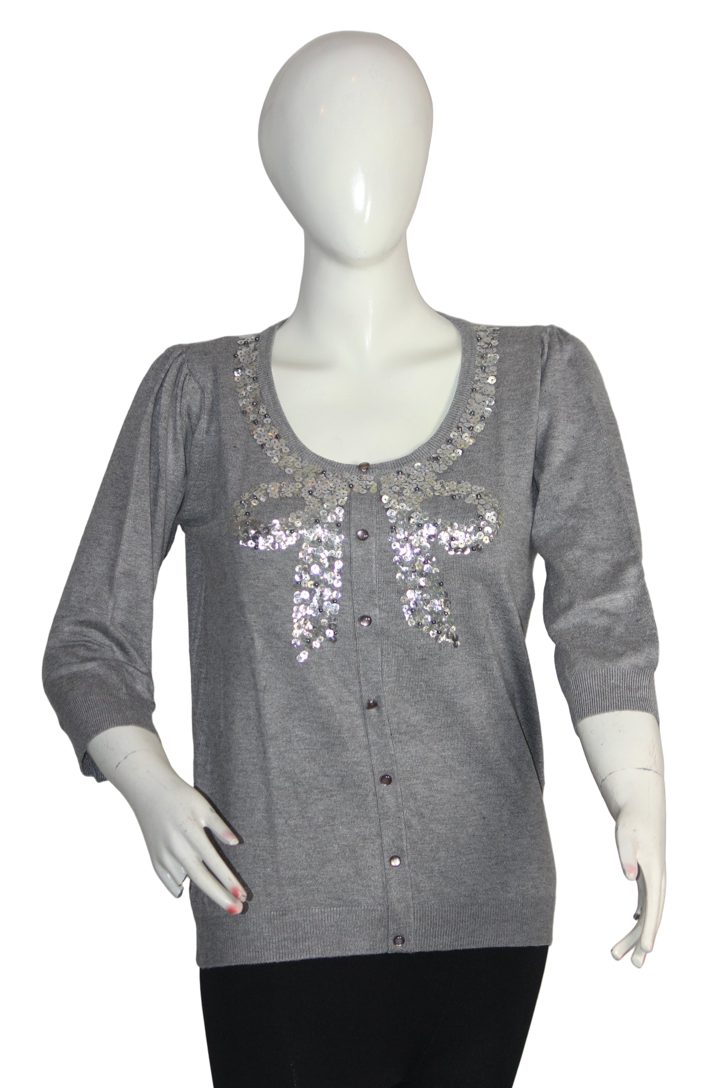Sky Grey Button-Down Sweater (Small)