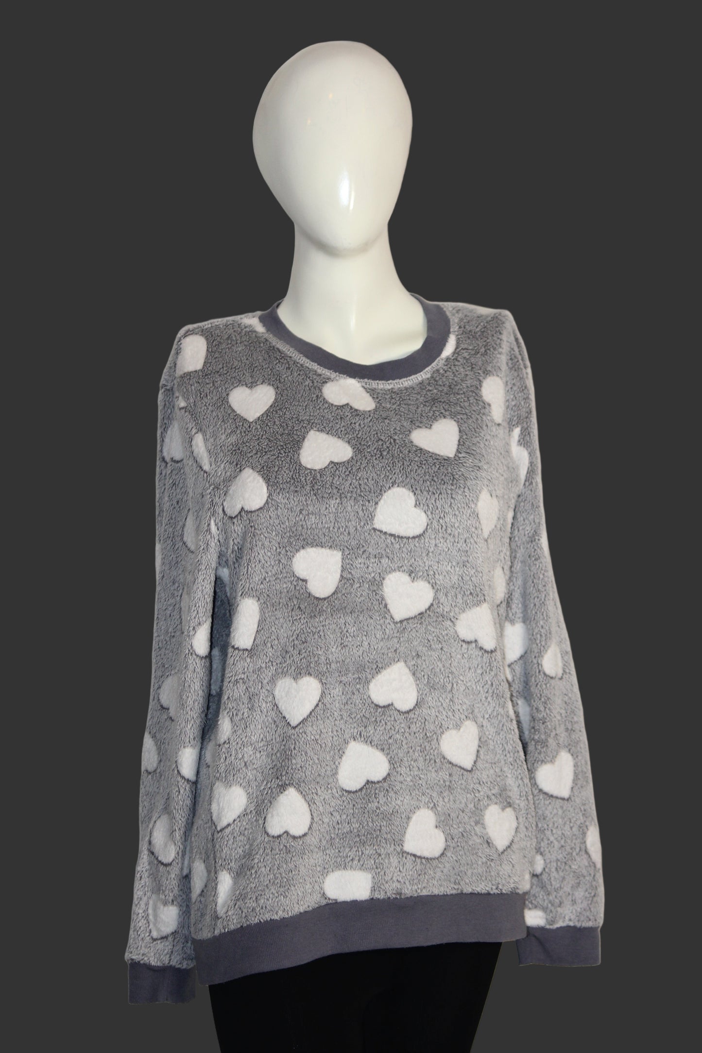 Love To Lounge Grey Heart fleece sweatshirt