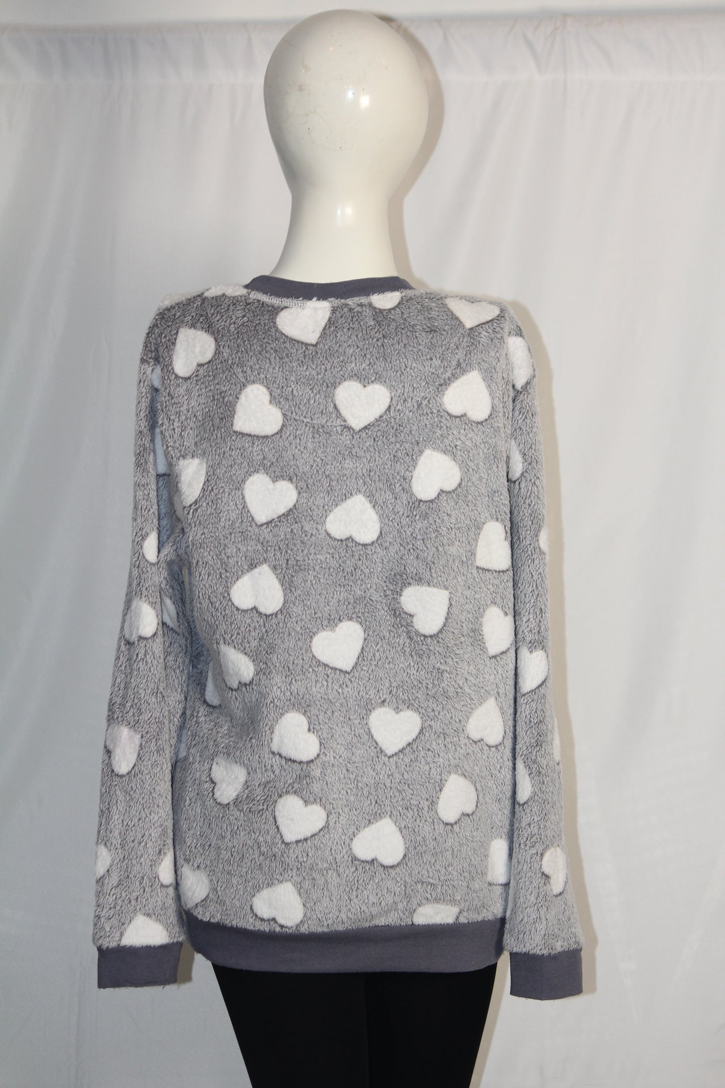 Love To Lounge Grey Heart fleece sweatshirt