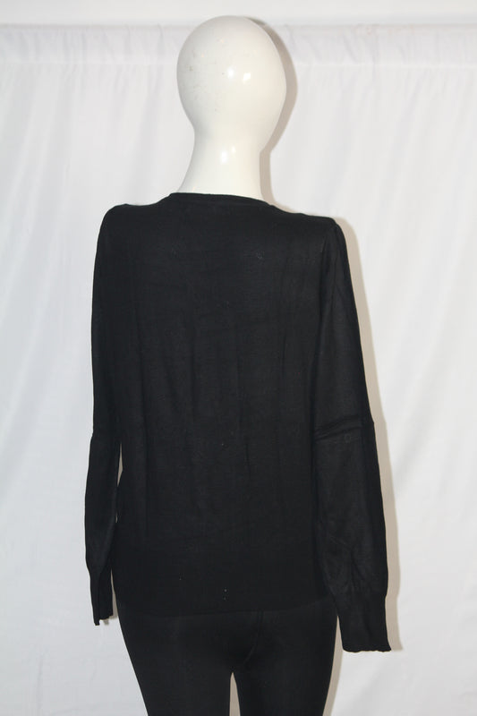 M&S Black Button-Down Sweater (Medium)