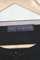 M&S Black Button-Down Sweater (Medium)