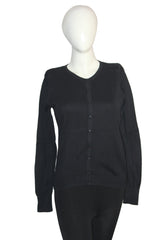 Primark Black Cotton Button-Down Sweater (Small)
