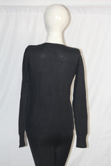 Primark Black Cotton Button-Down Sweater (Small)