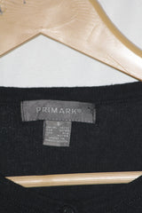 Primark Black Cotton Button-Down Sweater (Small)