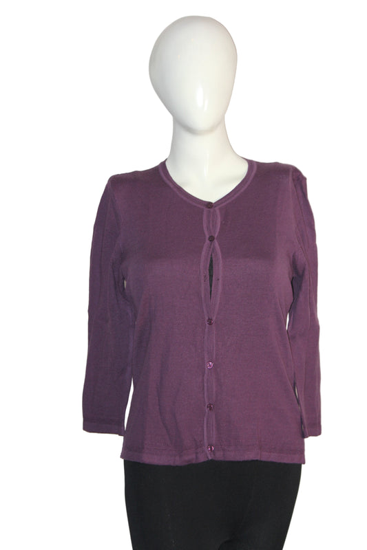 Archi Mode Purple Button-Down Sweater (Small)