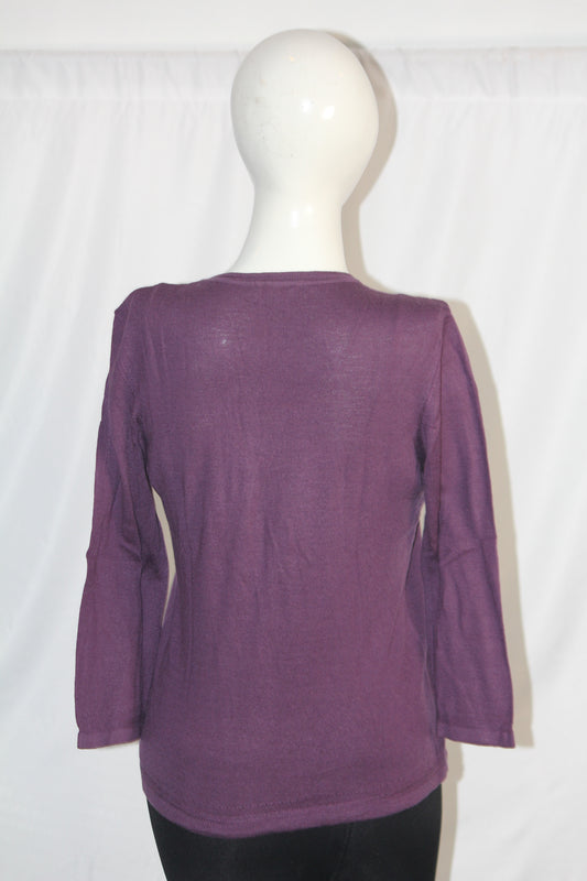 Archi Mode Purple Button-Down Sweater (Small)