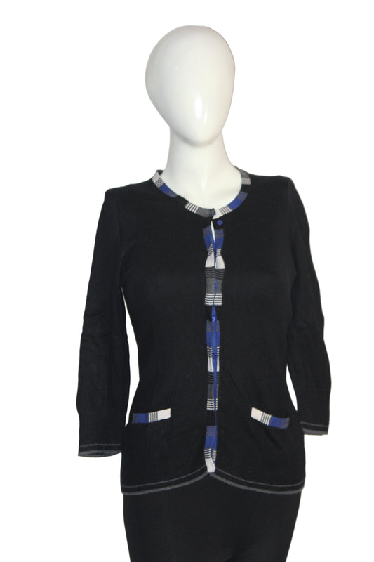 Hobbs Black Button-Down Sweater (Small)