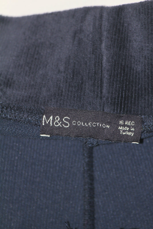 M&S Blue Shiny Trouser – Premium Stretch Shine (Medium)